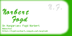 norbert fogd business card